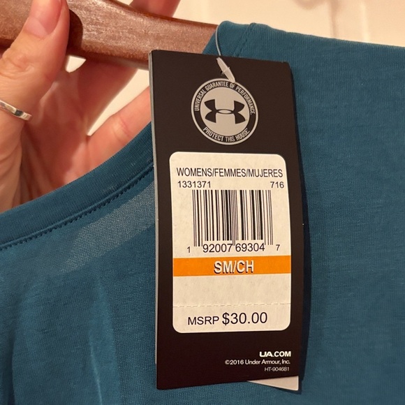 Under Armour Women's Blue and Gold Short Sleeve Tee - Picture 6 of 6